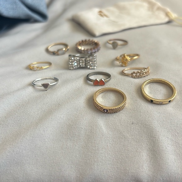 Set of 11 Gold and Silver Ring Set - Picture 4 of 5